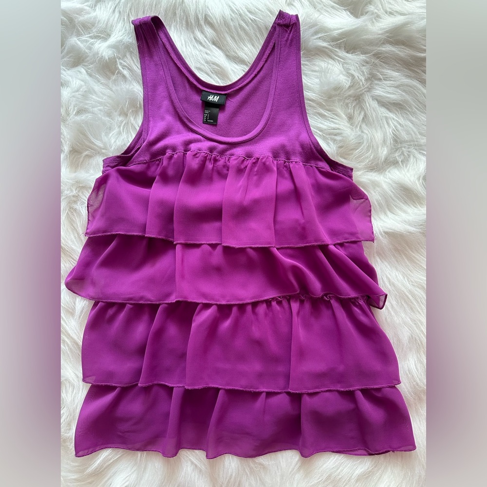 H&M Purple Ruffle Tank - Small